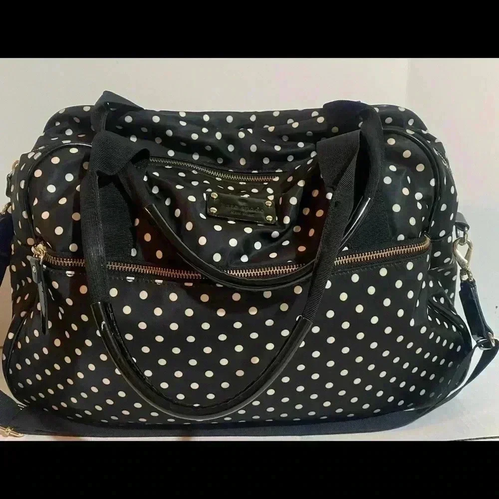 Kate spade polkadot nylon satchel handbag